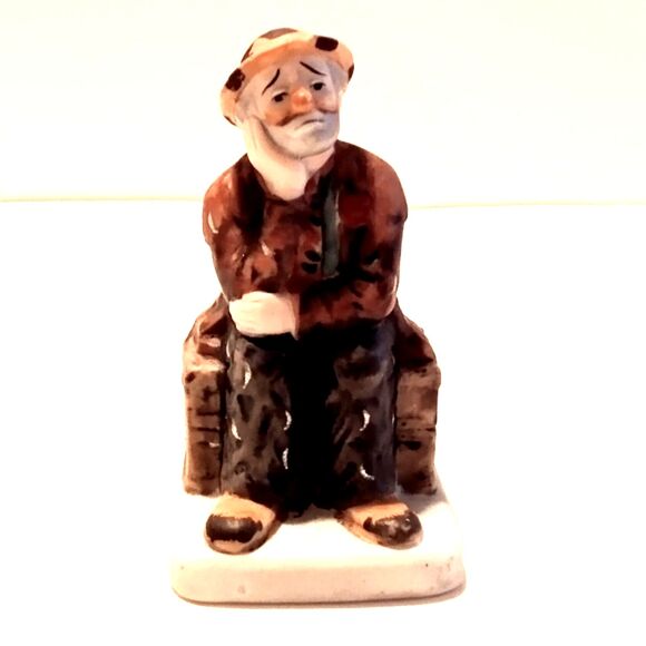 Vintage 1987 Emmett Kelly Dave Grossman Miniature Clown Ceramic Figurine - Picture 1 of 5